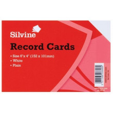 Silvine Plain Record Cards 8x5"