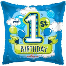 1st Birthday Boy Foil Balloon