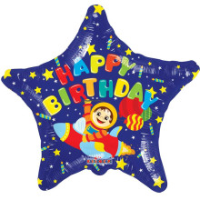 Happy Birthday Foil Balloon Spaceship