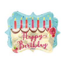 Happy Birthday Foil Balloon Cake