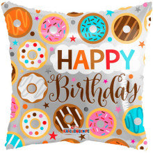 Happy Birthday Pillow Foil Balloon Donut