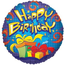 Happy B/Day F/Balloon Parcels Blue