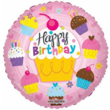 Happy Birthday Foil Balloon Cup Cakes