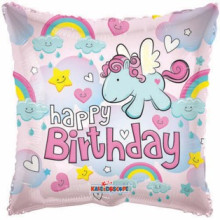 Happy Birthday Pillow Foil Balloon Pony