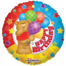 Happy Birthday Foil Balloon B/Day Bear