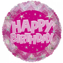Birthday Pink Holographic Foil Balloon