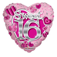 Sweet Sixteen Pink Foil Balloon