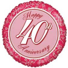 Happy 40th Anniverary Foil Balloon
