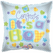 Congrats Baby Boy Pillow Foil Balloon