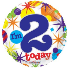 Age 2 Multi Col'd Foil Balloon