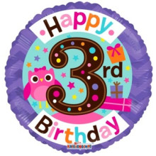 Age 3 Purple Foil Balloon