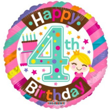 Age 4 Pink Cake Foil Balloon