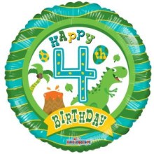 Age 4 Dinosaur Foil Balloon