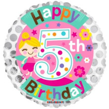 Age 5 Pink Birthday Foil Balloon