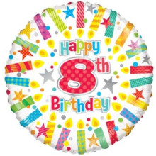 Age 8 Candles Foil Balloon