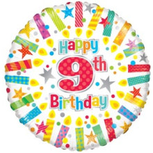 Age 9 Candles Foil Balloon