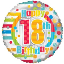 Happy 18th Spots Foil Balloon