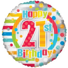 Happy 21st Spots Foil Balloon
