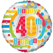 Happy 40th Spots Foil Balloon