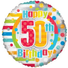 Happy 50th Spots Foil Balloon