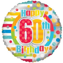 Happy 60th Spots Foil Balloon