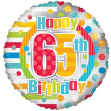Happy 65th Spots Foil Balloon