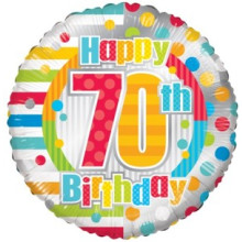 Happy 70th Spots Foil Balloon