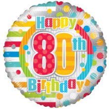 Happy 80th Spots Foil Balloon