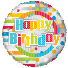 Happy Birthday Spots Foil Balloon