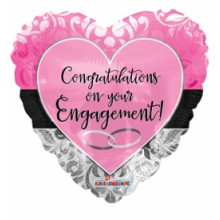 Engagement Foil Balloon Pink Heart