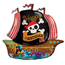 Pirate Ship Birthday Foil Balloon