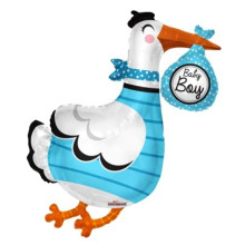 Baby Boy Stork S/Shape Foil Balloon
