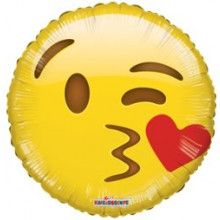 Emoji Smiley Kiss Foil Balloon