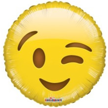Emoji Smiley Wink Foil Balloon