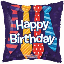 Happy Birthday Ties Foil Balloon