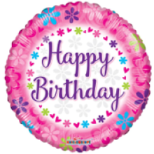 Happy Birthday Floral Foil Balloon