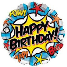 Happy Birthday Comic Foil Balloon