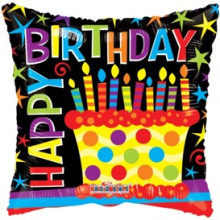 Happy Birthday Cake Square Foil Balloon