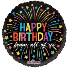 Happy Birthday Stars Foil Balloon
