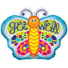 Get Well Butterfly Foil Balloon