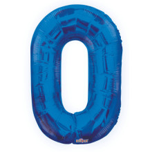 34" Blue Number '0' Foil Balloon