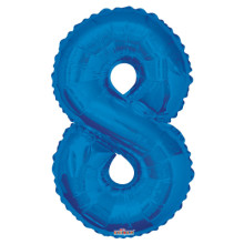 34" Blue Number '8' Foil Balloon