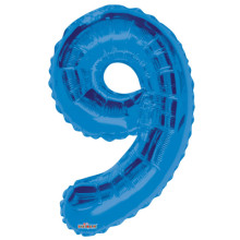 34" Blue Number '9' Foil Balloon