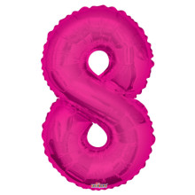 34" Magenta Number '8' Foil Balloon