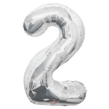 34" Silver Number '2' Foil Balloon