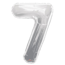34" Silver Number '7' Foil Balloon