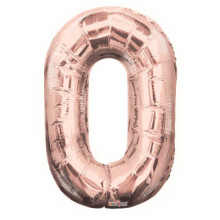 34" Rose Gold Number '0' Foil Balloon