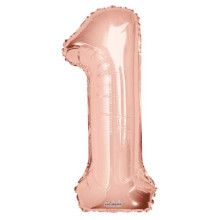 34" Rose Gold Number '1' Foil Balloon