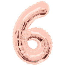 34" Rose Gold Number '6' Foil Balloon