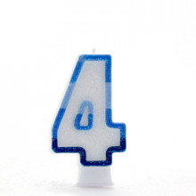 Blue Numeral 4 Candle CN1014